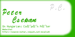 peter csepan business card